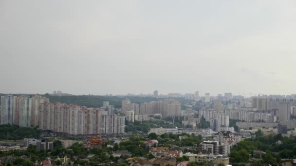 Kiev Ucrania Paisaje Urbano Panorama Plano Aéreo Verano 2019 — Vídeo de stock