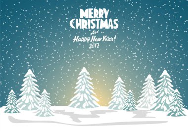 neşeli Noel kartı. vektör çizim. Yeni Yılınız Kutlu Olsun