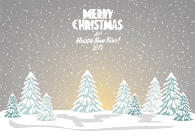 neşeli Noel kartı. vektör çizim. Yeni Yılınız Kutlu Olsun
