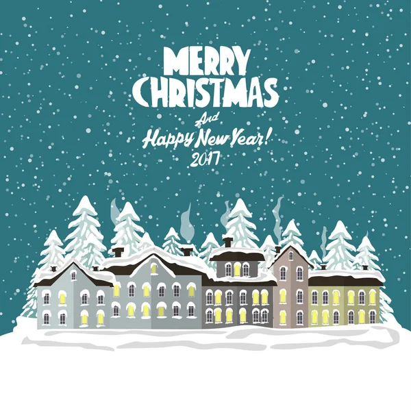 Merry Xmas card. vectorillustratie. Gelukkig Nieuwjaar — Stockvector