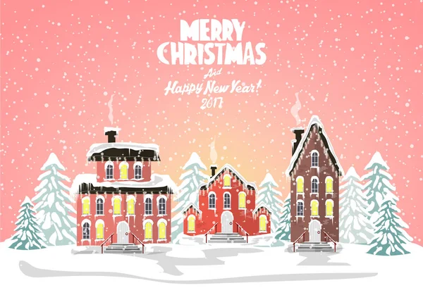 neşeli Noel kartı. vektör çizim. Yeni Yılınız Kutlu Olsun