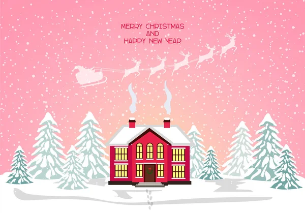 Merry Xmas card. vectorillustratie. Gelukkig Nieuwjaar — Stockvector