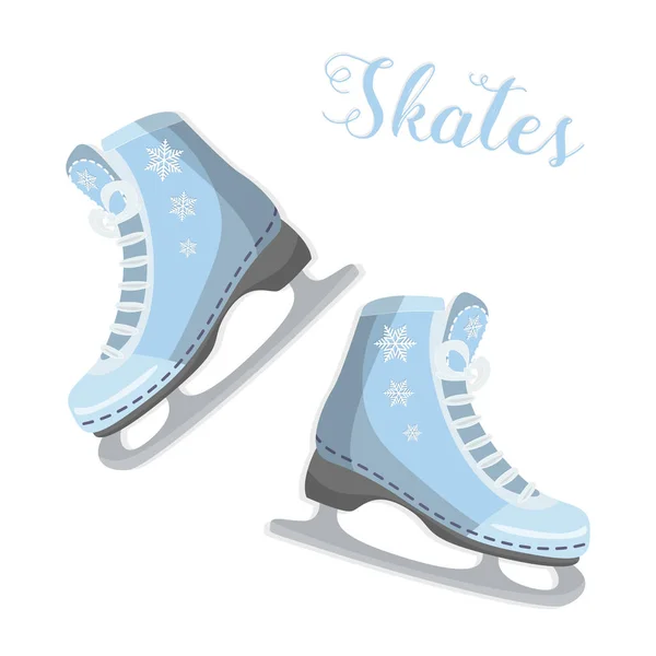 Figured skates on a white background. — Stock Vector