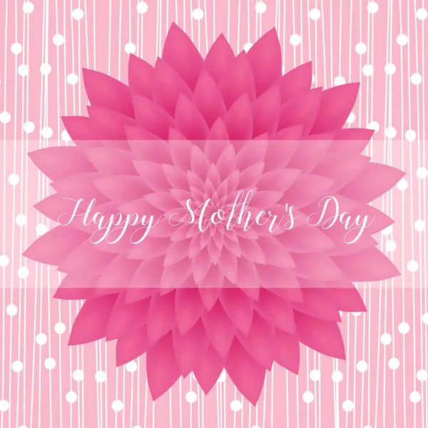 Glücklicher Muttertag - schöne Grußkarte mit rosa Chrysanthemen im Hintergrund. — Stockvektor