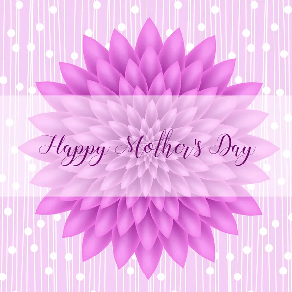Happy Mother's Day - Прекрасна листівка з рожевою хризантемою на задньому плані . — стоковий вектор
