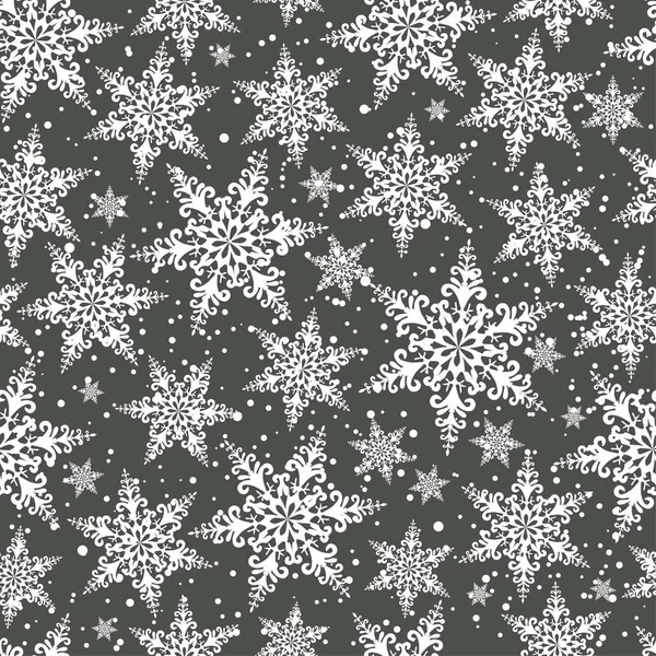 Бесшовный зимний фон открытого снежинки. Паттерн . — стоковый вектор