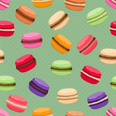 Bademli kurabiye ile şirin seamless modeli. Fransız tatlılar. Desen.