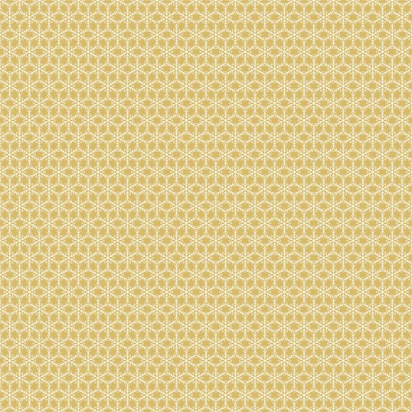 Gold nahtlosen Hintergrund von Schneeflocken. Muster. — Stockvektor