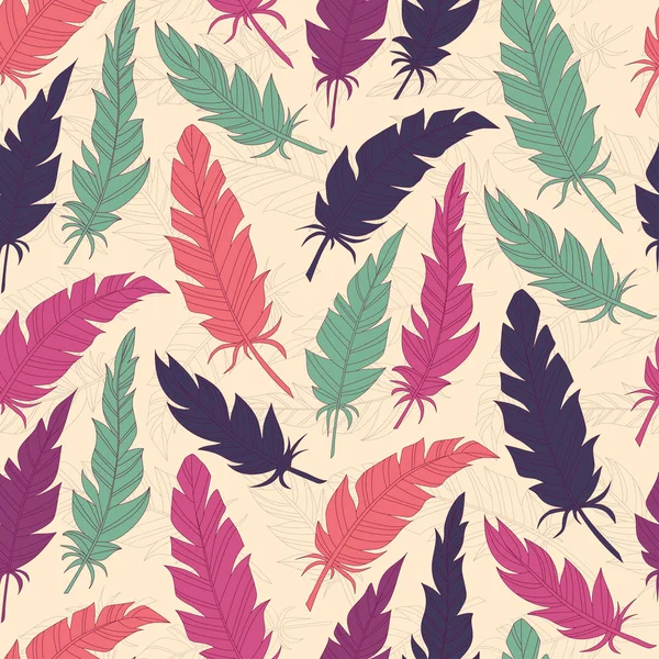 Sorunsuz geçmiş vintage renkli tüyler. Desen.