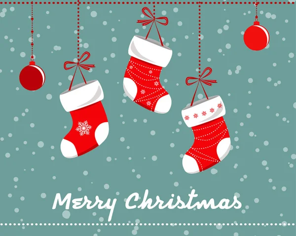 Lindo conjunto de calcetines de Navidad - vector de ilustración — Vector de stock