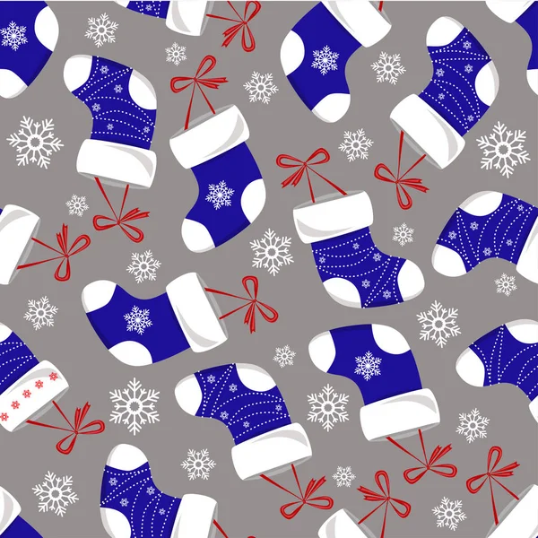 Roztomilý vánoční ponožky vzor - vektorové ilustrace — Stockový vektor