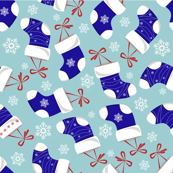 Modèle de chaussettes de Noël mignon Illustration vectorielle — Image vectorielle