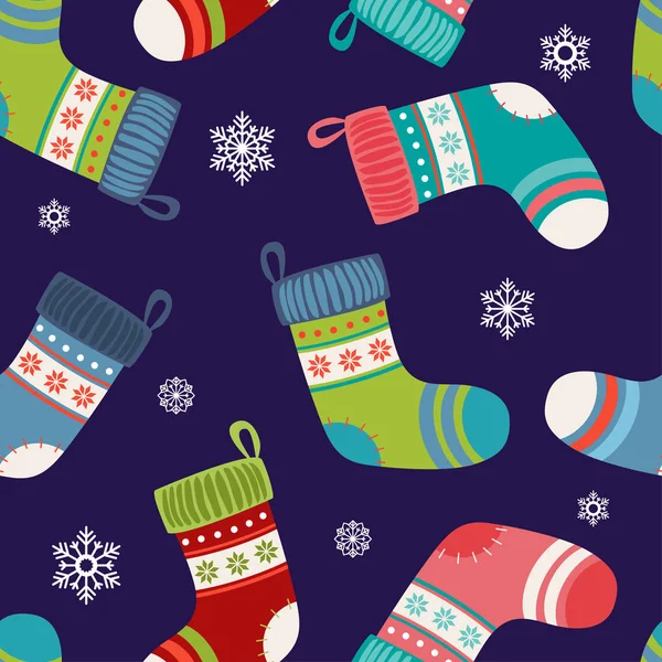 Modèle de chaussettes de Noël mignon Illustration vectorielle — Image vectorielle