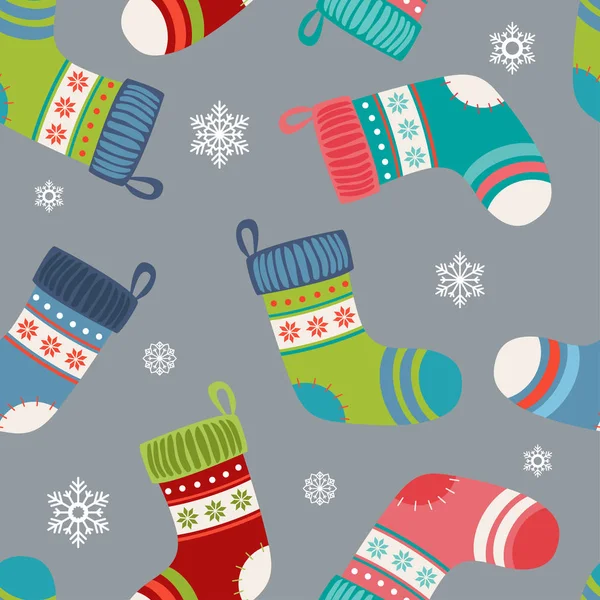 Modèle de chaussettes de Noël mignon Illustration vectorielle — Image vectorielle