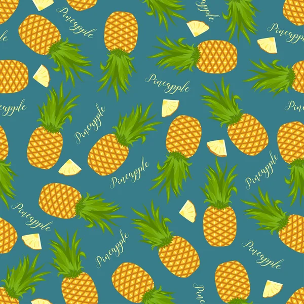 Sorunsuz arka plan bütün ananas ve ananas dilimleri. Desen.