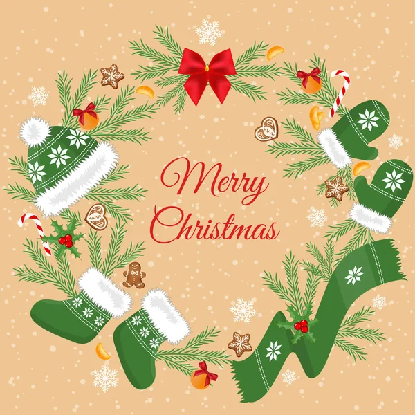 Noel kartı ile Noel süsleri.