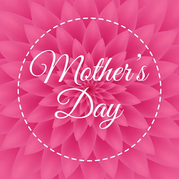 Glücklicher Muttertag - schöne Grußkarte mit rosa Chrysanthemen im Hintergrund. — Stockvektor