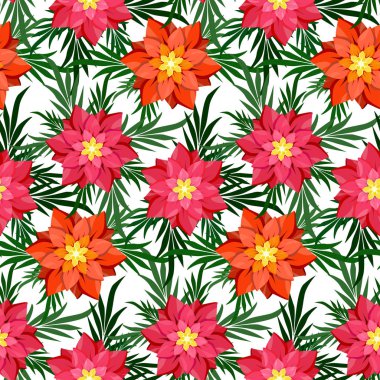 Çiçekler beyaz bir arka planda kesintisiz arka plan.