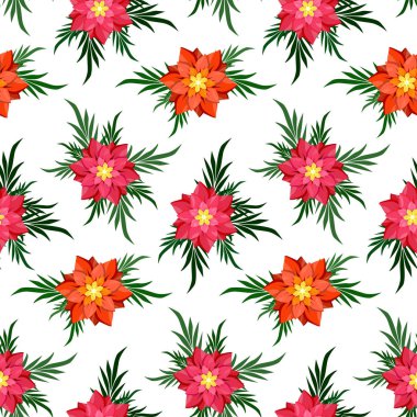 Çiçekler beyaz bir arka planda kesintisiz arka plan.