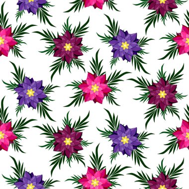 Çiçekler beyaz bir arka planda kesintisiz arka plan.