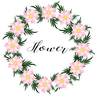 Beyaz bir arka plan üzerinde çiçek çelenk.