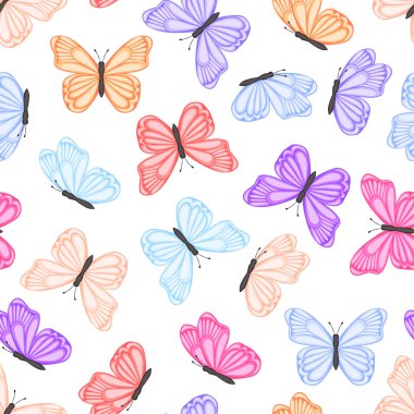 Renkli kelebekler sorunsuz arka plan. Desen.