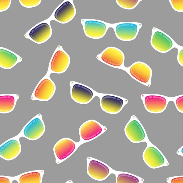 Fond sans couture à partir de lunettes de soleil avec des lunettes de couleur. Modèle — Image vectorielle
