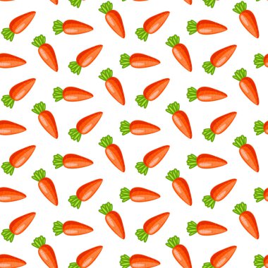 Şirin turuncu havuçları sorunsuz arka plan. Desen