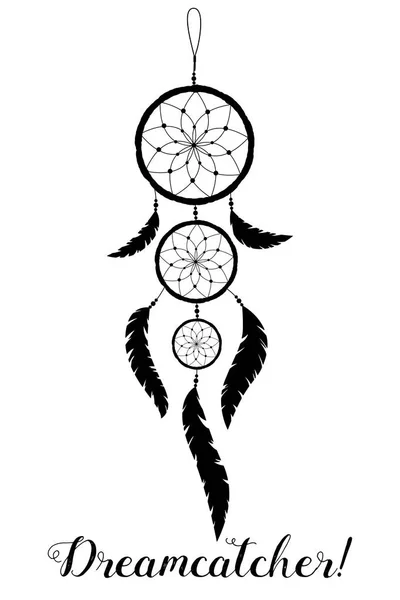 Amerikan yerlileri muska. Rüya yakalayıcı tüyler ve üstündeki beyaz bir arka plan ile. Boho stili