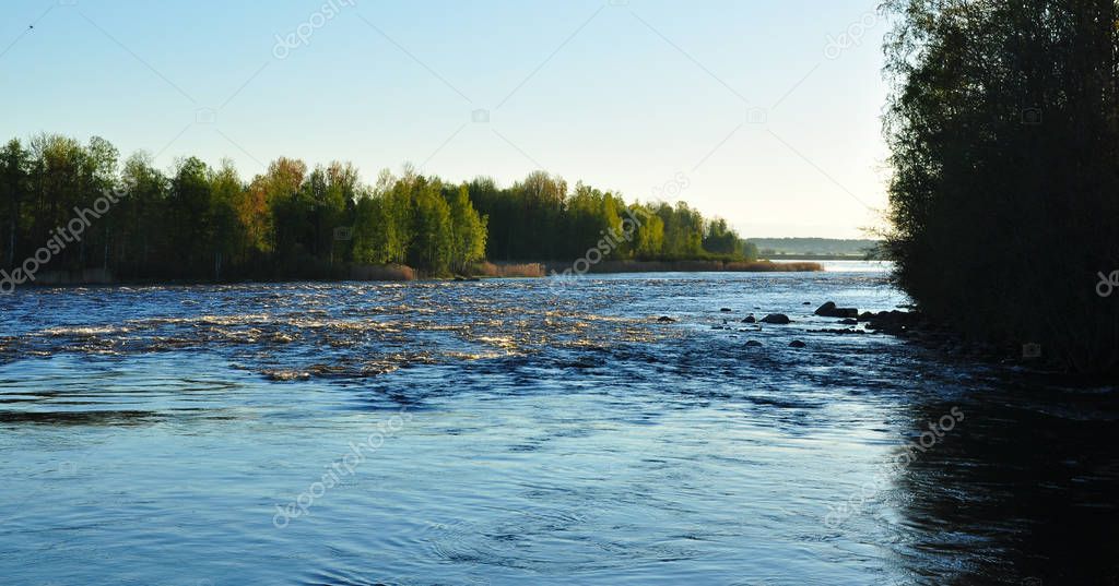 Treshold Padunets on the Burnaya river. Nature of Leningrad region
