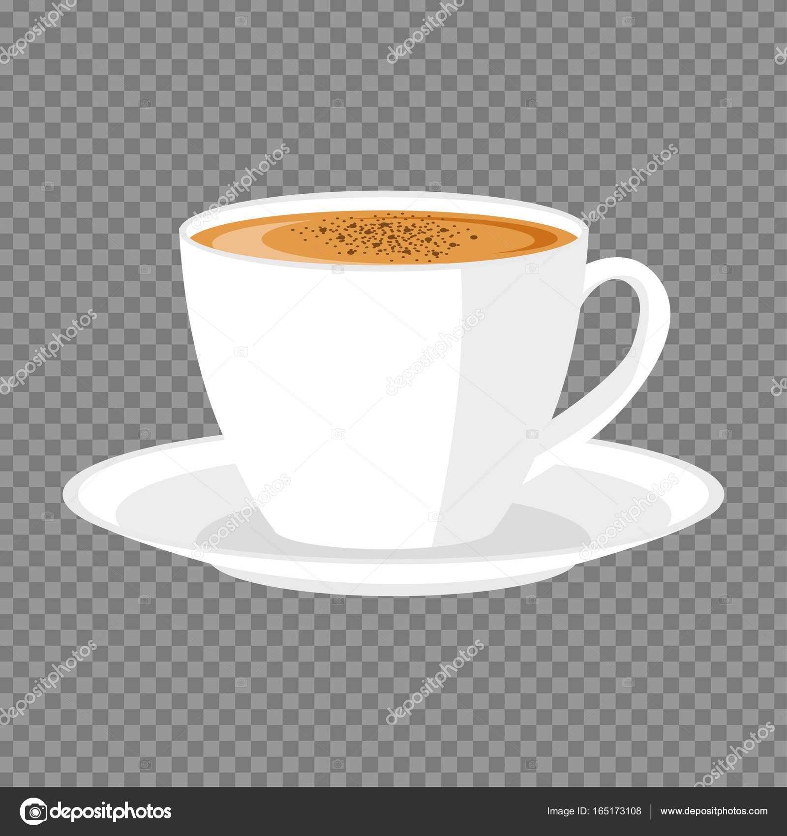 White Cup Of Coffee On A Transparent Background Stock Vector White Cup Of Coffee On A Transparent Background Stock Vector