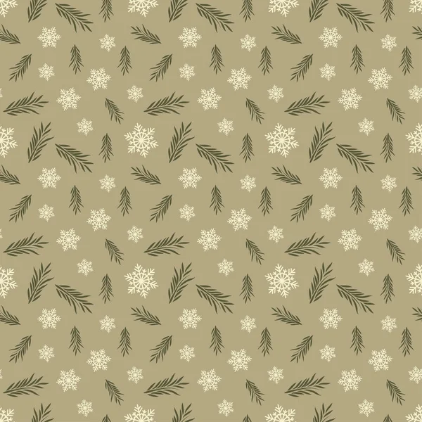 İyi Bayramlar. Çam dalları ve kar taneleri ile sorunsuz arka plan. Desen