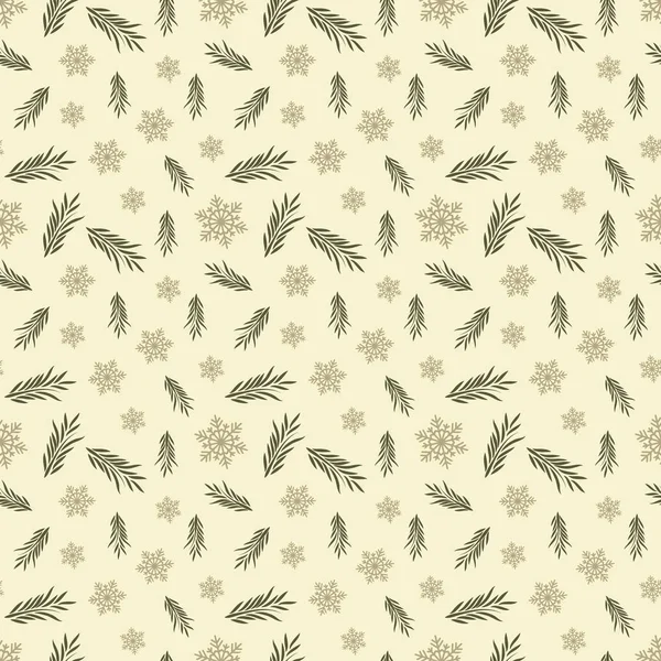 İyi Bayramlar. Çam dalları ve kar taneleri ile sorunsuz arka plan. Desen