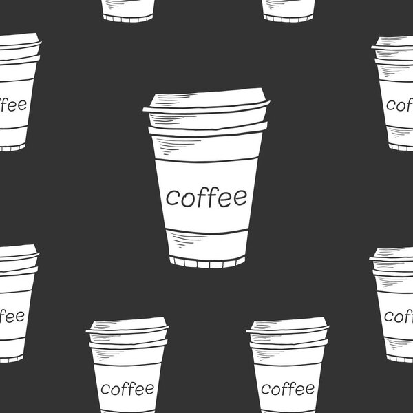 Seamless pattern coffee cup