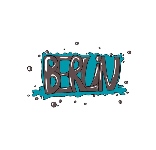 Berlin grafiti kitabesi. Elle çizilmiş illüstrasyon.