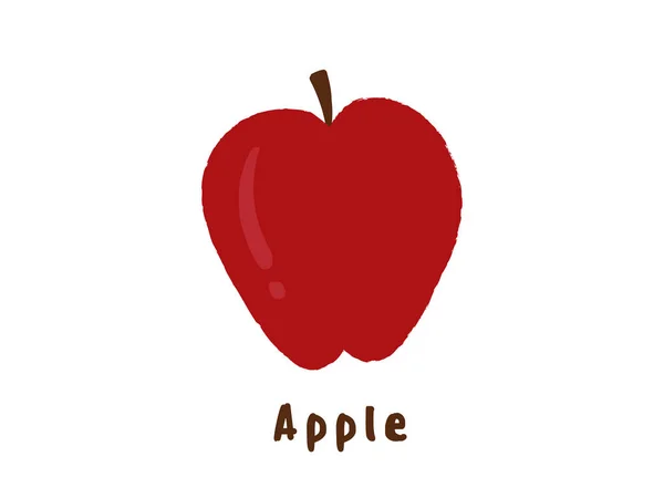 アップル。果物のアイコン。イラスト。子スタイル。面白い。クリップアート. — ストックベクタ