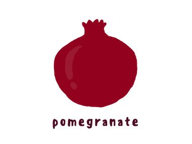 Nar. Meyve simgesi. Resimde. Alt stilin. Komik. Küçük resim.