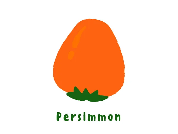 Trabzon hurması. Meyve simgesi. Resimde. Alt stilin. Komik. Küçük resim.