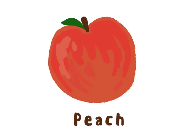 Şeftali. Meyve simgesi. Resimde. Alt stilin. Komik. Küçük resim.