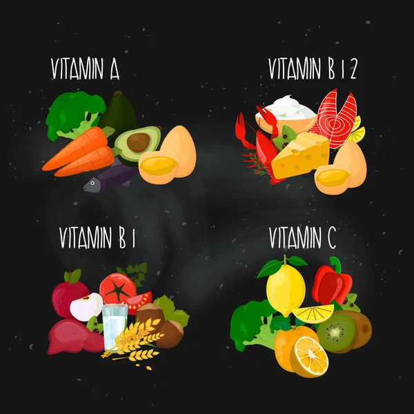 Colección de vitaminas. Vector . — Archivo Imágenes Vectoriales