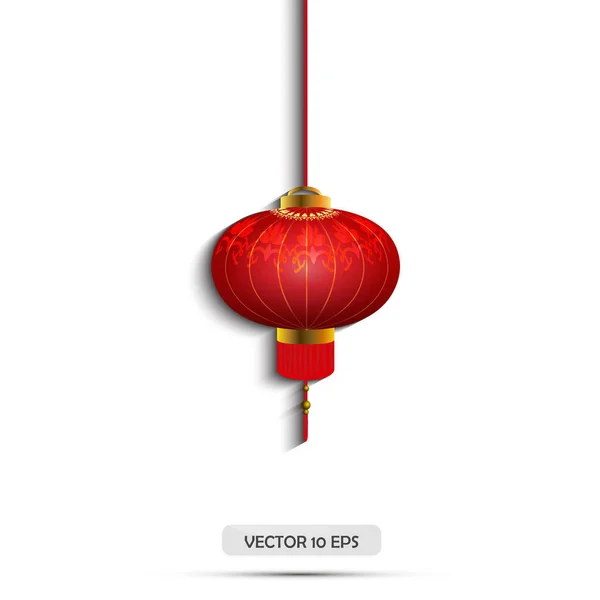 Lanterna chinesa vermelha. —  Vetores de Stock