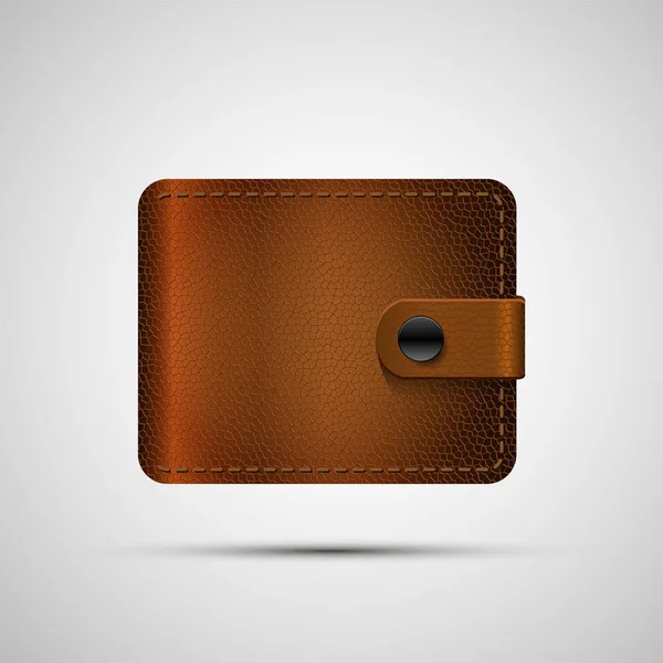Brown Leather empty wallet . Vector illustration, eps 10. — Stock Vector