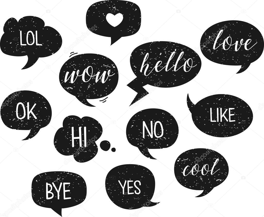 Speech bubble. Vector illustration. Grunge texture.