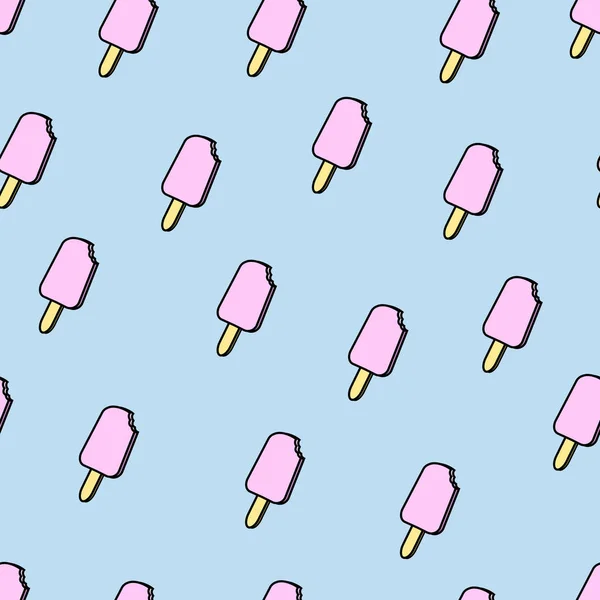 Ice cream tło. Jednolity wzór. Ilustracja wektorowa. — Wektor stockowy