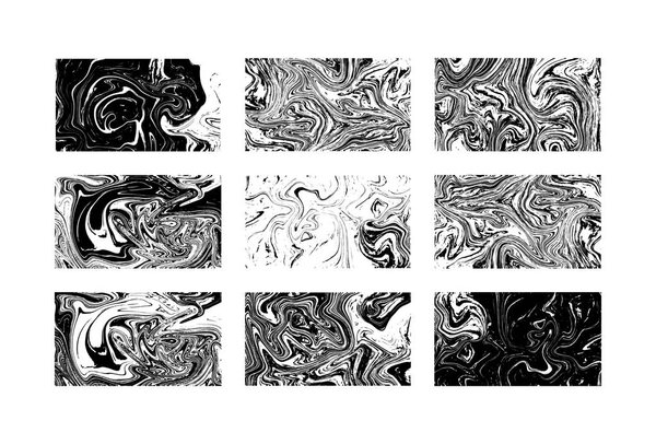 Marble textures. Black and white. Vector illustration. Black and white marbling ink texture. Paint splash. Trendy wallpapers collection.