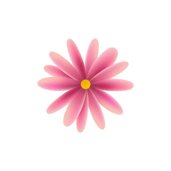 Roze bloem. Vectorillustratie. Realistische voorjaar bloem geïsoleerd op een witte achtergrond. Gemakkelijk te bewerken. — Stockvector