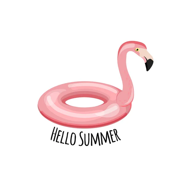 Simma ring. Formen på flamingo. Vektorillustration. Cartoon illustration av simma ring vektor ikonen. Pool float. — Stock vektor