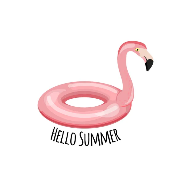 Anillo de natación. Forma de flamingo. Ilustración vectorial. Ilustración de dibujos animados del icono del vector anillo de natación. Flotador de piscina . — Vector de stock