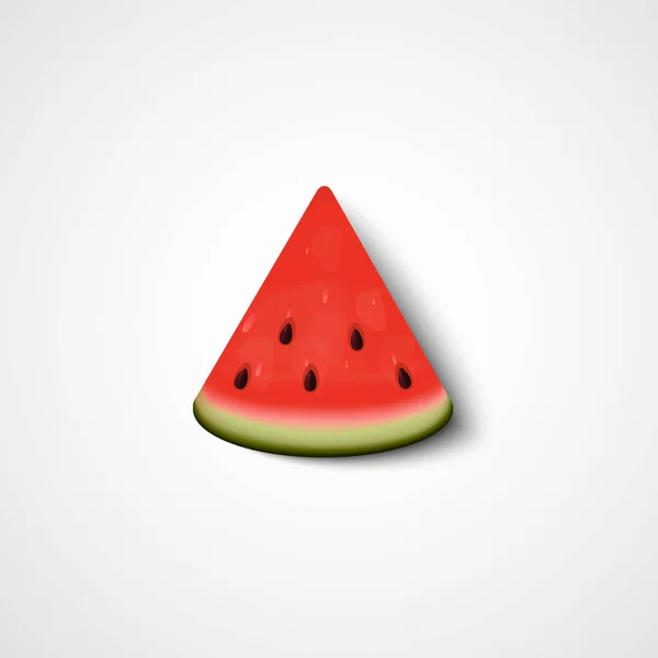 Wassermelone halbe Scheibe isoliert. Vektorillustration. Sommersymbol — Stockvektor