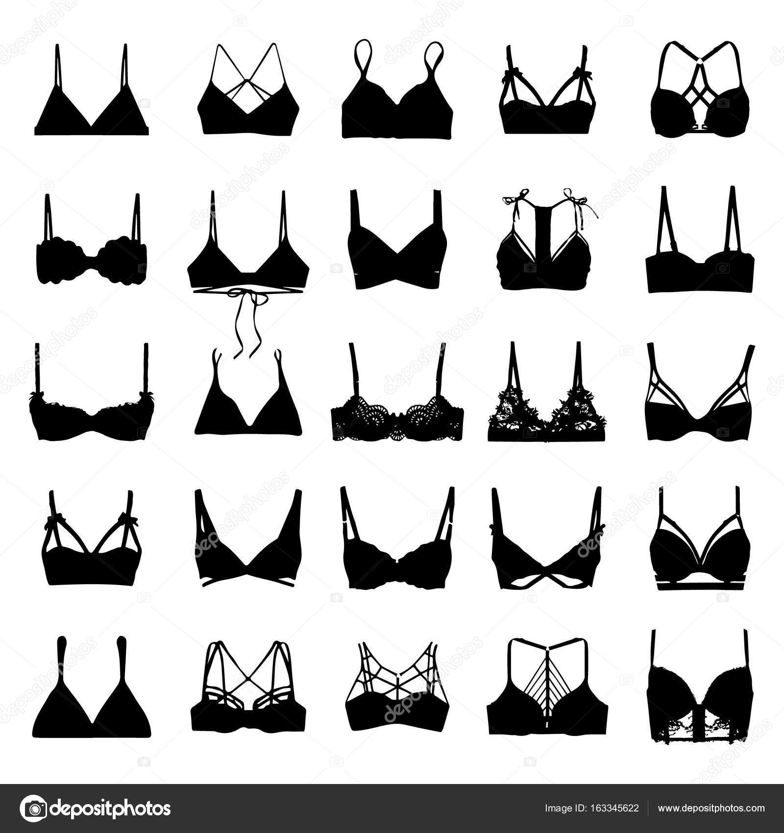 Bra. Woman clothes. Vector silhouettes isolated on white Stock Vector by  ©13kovtun@gmail.com 163345622